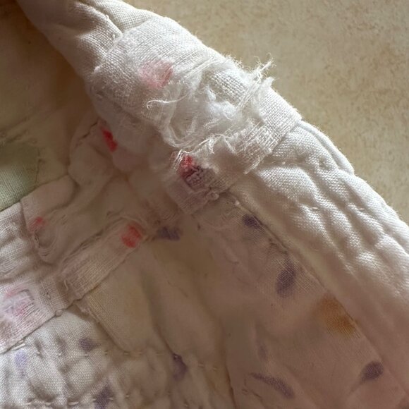 Handmade Baby Hooded Jacket Made from Vintage Quilts 0-3 month Dylan White Green - Picture 10 of 10